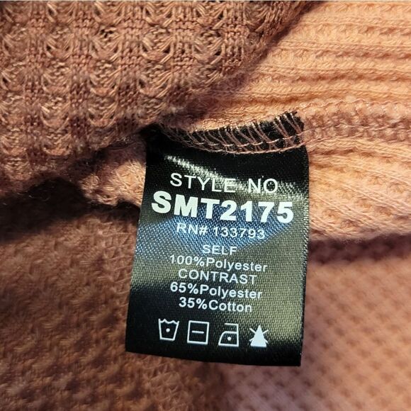 POL Pink and Mauve Waffle Knit Full Zip Hooded Jacket Sweatshirt Women's Small - Picture 8 of 12